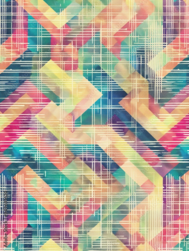 Poster a light background with multicolored lines