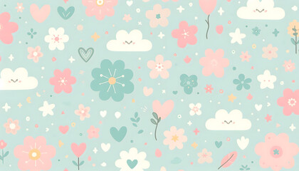 floral light green patterned background
