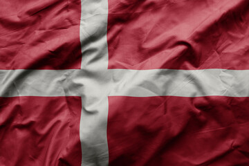 waving colorful realistic national flag of denmark .