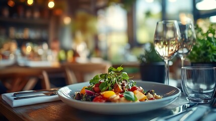 Delicious Organic Farm to Table Restaurant Photography : Generative AI