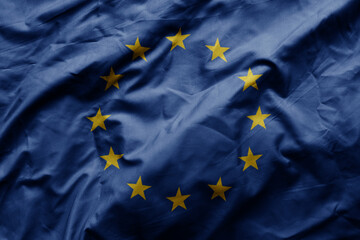 waving colorful realistic national flag of european union .