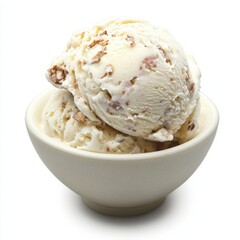 vanilla ice cream on a white background