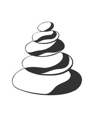 Stones stylized drawing logo for massage. Wellness and spa. Spa beauty healthy lifestyle. Balancing rock zen stones. Natural stones. 