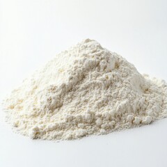 Flour on a white background