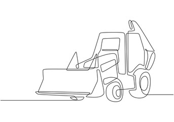 Sleek Vector Design of a Loader in Continuous Single Line Drawing