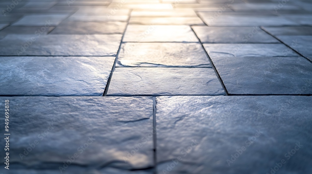 Leinwandbilder business concept empty stone floor top in perspective grey tile floor background in perspective view