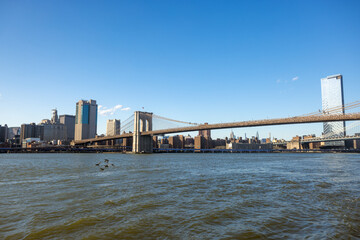 Brooklyn Bridge Over the East River on a Clear Day