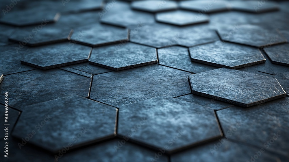 Poster abstract hexagon flooring tiles texture background : generative ai