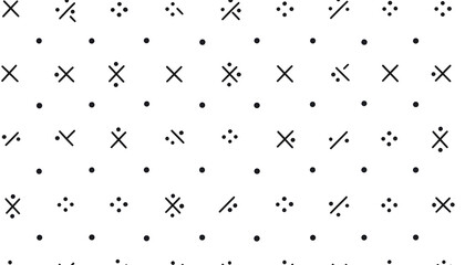 Obraz premium Repeating patterns of small, simple shapes like dots, crosses, or lines, spaced out across a solid background
