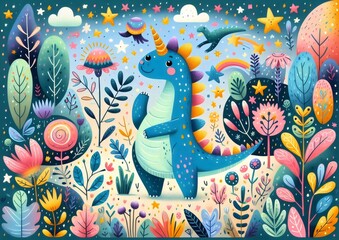 Dinosaurios Fantásticos en Jardines Mágicos