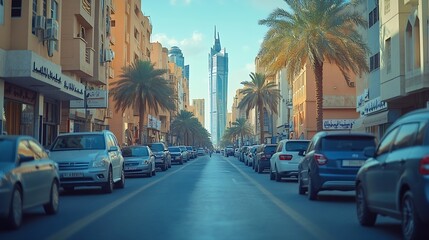 Obraz premium Exploring the Historic and Modern Contrasts of Riyadh A Journey Through Saudi Arabias Capital : Generative AI