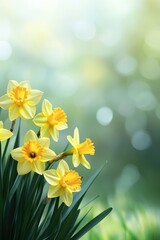 Fototapeta premium Vibrant Spring Flowers with Blurred Background