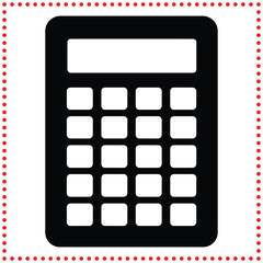 Minimalist Calculator Silhouette Icon with Basic Button Layout