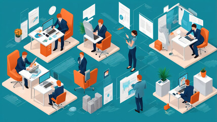 Recruitment Process Defined. isometric vector