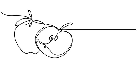 Apple continuous one line drawing, single line art element, minimalist sketch line vector illustration, autum and thanksgiving concept, Continuous Line Drawing Of A On An Apple Transparent background