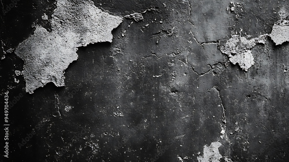 Fototapete Old wall texture cement dark black gray background abstract grey color design are light with white gradient background : Generative AI