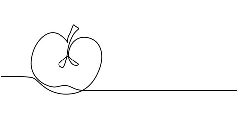 Apple continuous one line drawing, single line art element, minimalist sketch line vector illustration, autum and thanksgiving concept, Continuous Line Drawing Of A On An Apple Transparent background