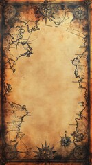 Vintage Aged Paper Background with Old Map Design