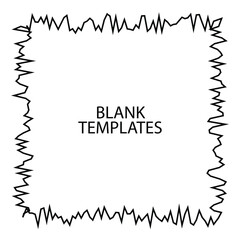 Obraz premium Black line frame background. hand line abstract frame picture templates isolated on white background