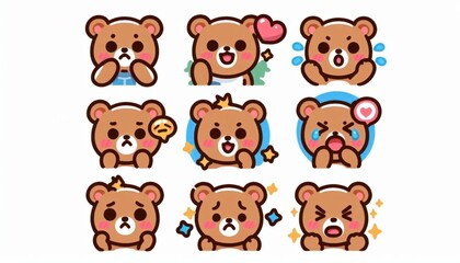 a cute bear icon sets