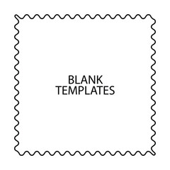 Black line frame background. hand line abstract frame picture templates isolated on white background