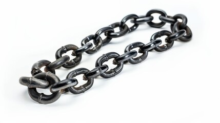 Obraz premium Black Chain Isolated on White Background. Security and Protection Concept