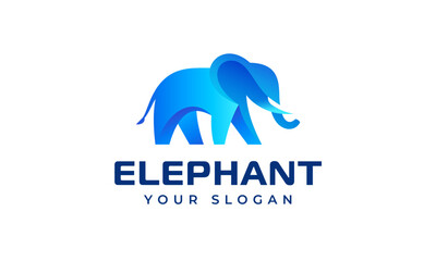 Creative Elephant Logo - Silhouette of Big Animal Vector Logo Design