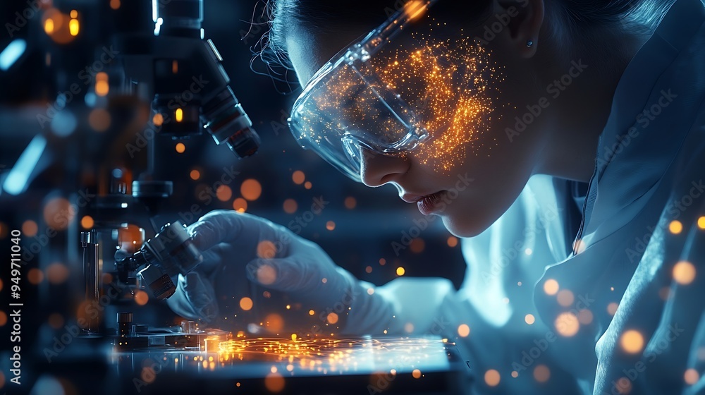 Poster medical technology innovation health and medical research healthcare and medicine concept doctor or 
