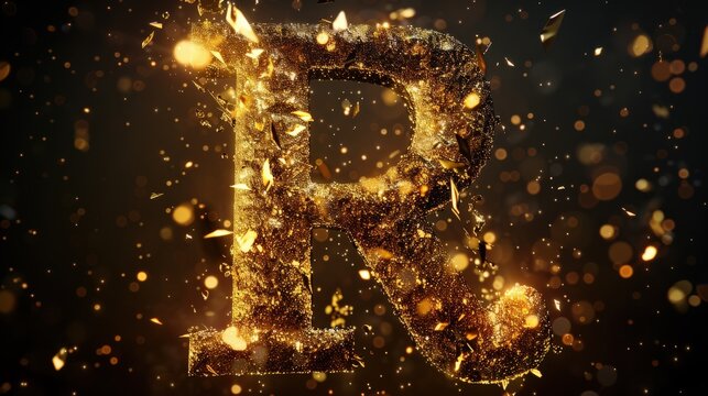 Black Gold Sparkle Font: Luxury Modern Typography with Bold Letter Effect