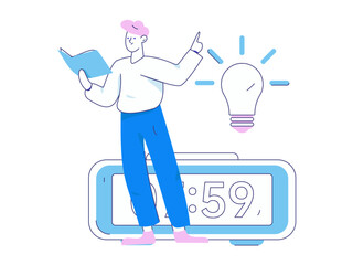 Character reading quietly vector concept operation hand drawn illustration
