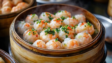 Guangzhou specialty snacksshrimp dumplings and other surroundings : Generative AI