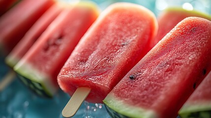 Summer thirst quenching gourmet watermelon popsicles : Generative AI