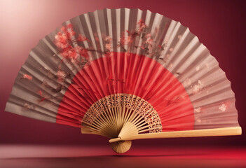 Chinese traditional red fan