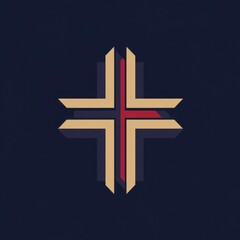 Obraz premium A stylized geometric design featuring a cross in a modern aesthetic.