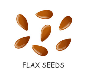 flax seeds hand drawn in cartoon style