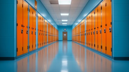 Fototapeta premium lockers, each with its door slightly ajar, revealing different subjects
