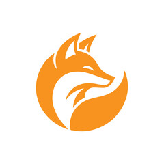 modern and simple orange fox logo icon 