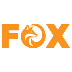 modern and simple orange fox logo icon 