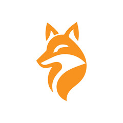 modern and simple orange fox logo icon 