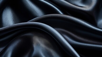 Fototapeta premium Black gray satin dark fabric texture luxurious shiny that is abstract silk cloth background with patterns soft waves blur beautiful : Generative AI