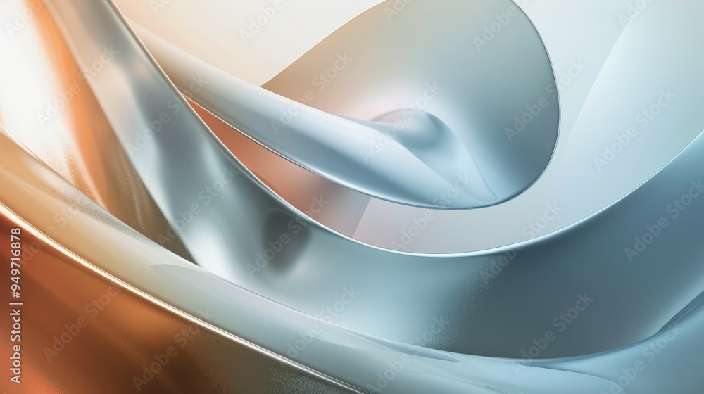 Aufkleber abstract silver curves. abstract background with silver and gold curved shapes. the curves create a 