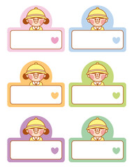 어린이집 유치원 아이 물건 하트 네임 스티커 도안