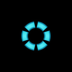 neon studio lights on dark background