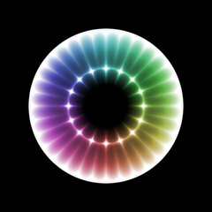 neon studio lights on dark background