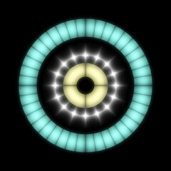 neon studio lights on dark background