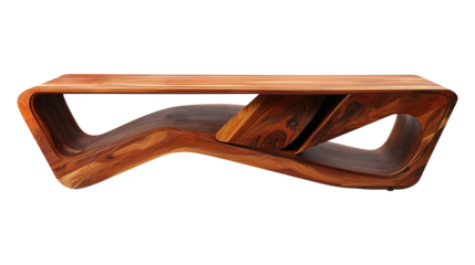 Modern wood tv stand isolated on transparent background remove png, clipping path