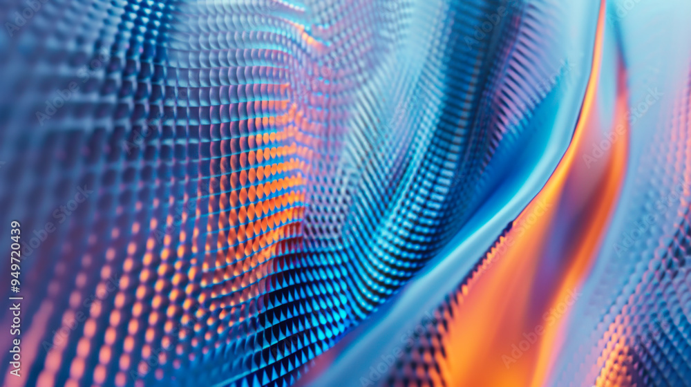 Poster abstract blue and orange geometric shapes creating a dynamic background pattern