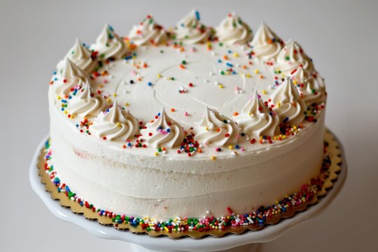Blank Cake - Customizable Celebration Dessert with Sweet Sprinkles and Frosting