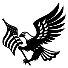 eagle with USA flag vector 