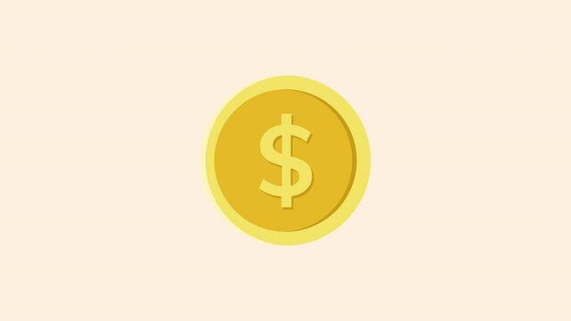 2d Cash Money Coin Toss Up Animation 4K